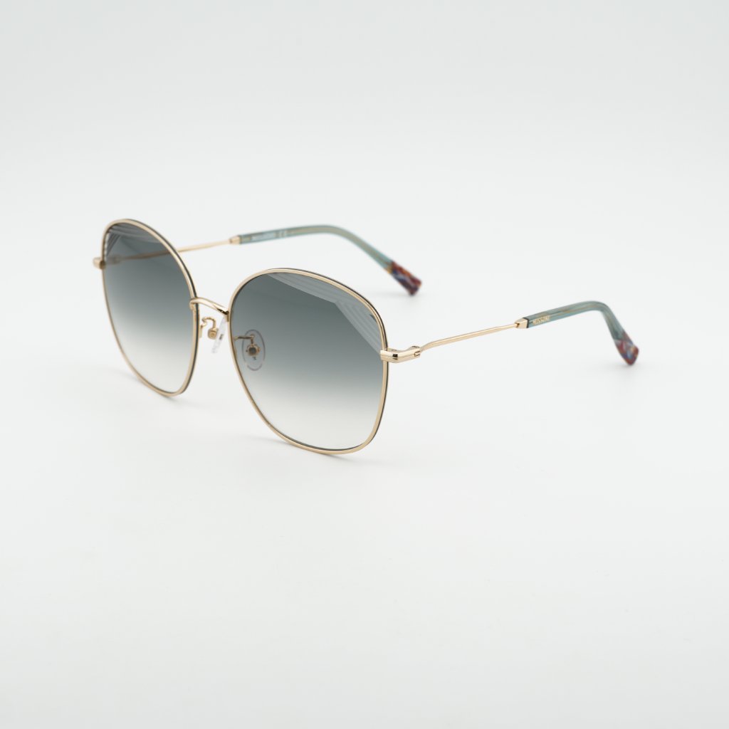 Missoni Mis 0014/S 0pef 9o Sunglasses Gold/Green Geometric Frame, Grey Lenses